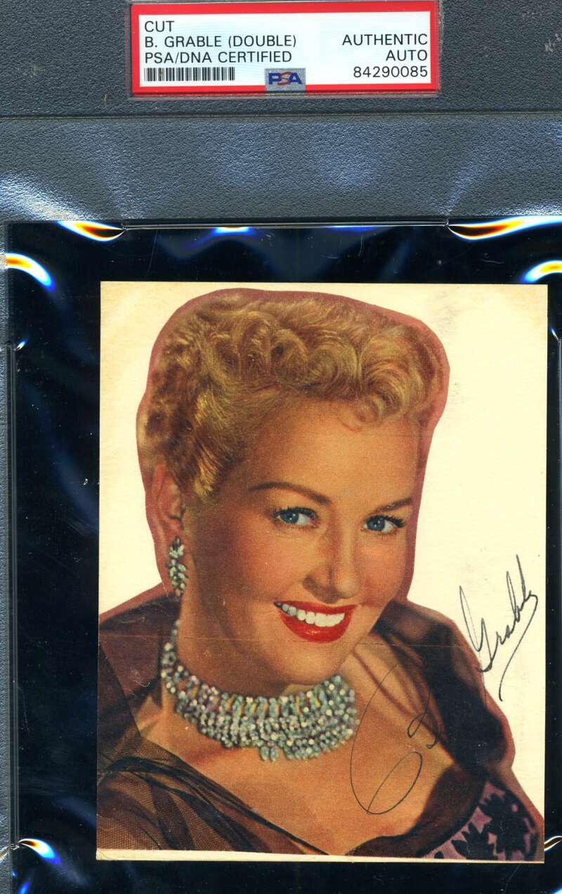 Betty Grable PSA DNA Cert Signed Twice 1950`s Photo Autograph