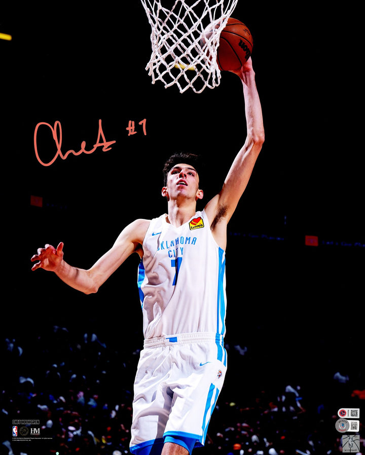 Chet Holmgren Signed 16x20 Photo Oklahoma City Thunder Beckett BAS Witness