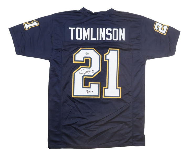 LaDainian Tomlinson San Diego Signed Navy Blue Football Jersey HOF 17 BAS
