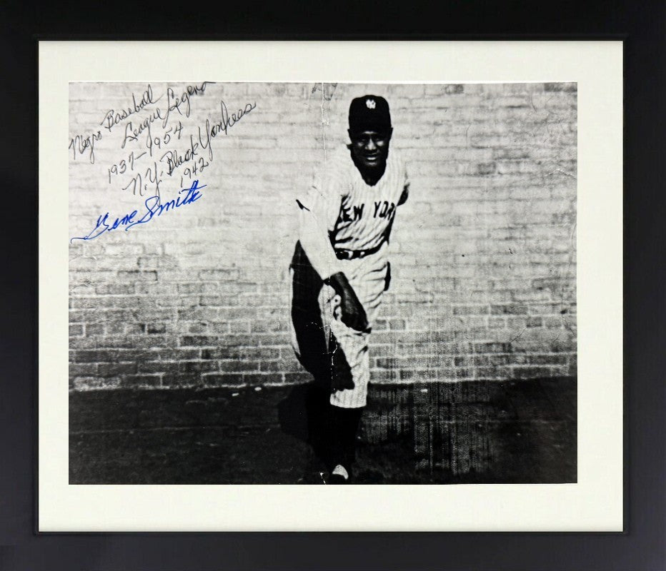 Gene Smith signed New York Black Yankees Negro League 8x10 Photo Framed-COA
