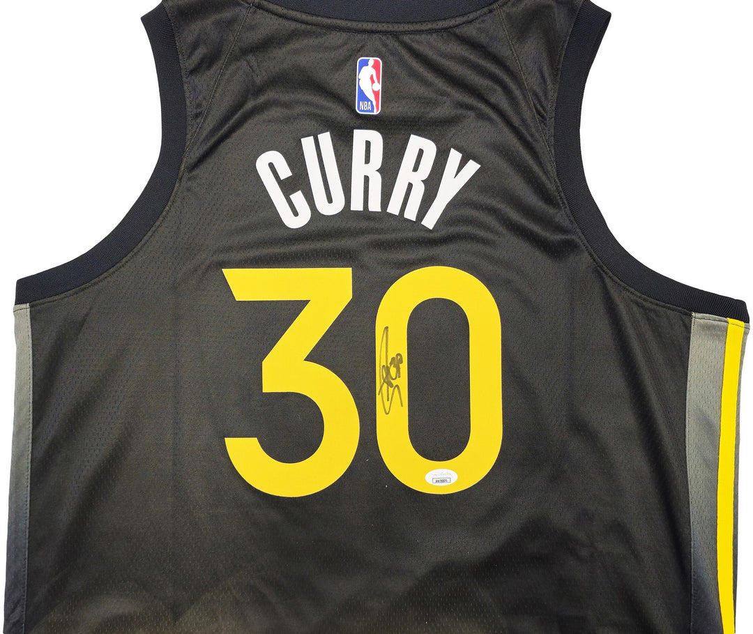 Warriors Stephen Curry Auto Black Nike Swingman Icon Edition Jersey Size 48 JSA