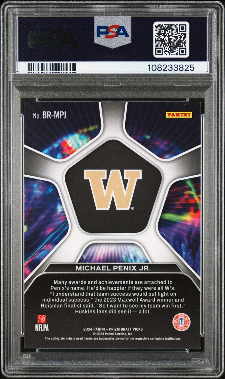 Graded 2024 Panini Prizm DP Michael Penix Jr BRMPJ Brilliance Rookie Card PSA 10