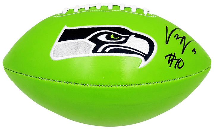 Uchenna Nwosu Autographed Signed Seattle Seahawks Green Logo Football MCS Holo