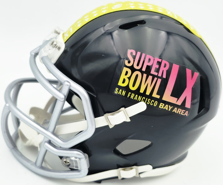 Uchenna Nwosu Signed Seahawks Black SB LX Logo Speed Mini Helmet MCS Holo
