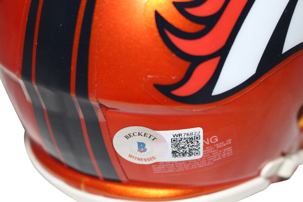Champ Bailey Autographed Denver Broncos Flash Mini Helmet Beckett 35561
