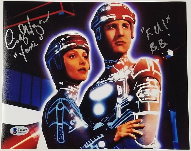 CINDY MORGAN Signed TRON 8x10 Photo + Inscription Yori ~ Beckett BAS COA
