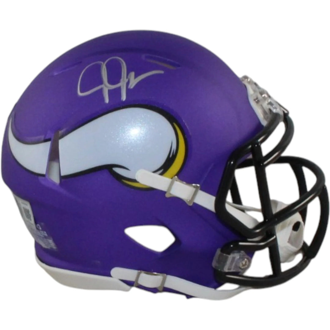 Justin Jefferson Autographed Minnesota Vikings Mini Helmet Beckett WIT 58219