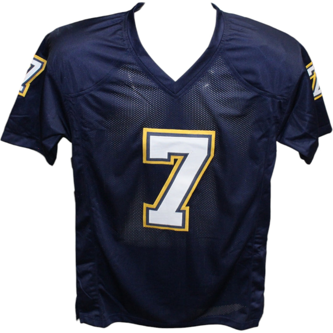 Doug Flutie Autographed/Signed Pro Style Size XL Jersey Blue Beckett 42555