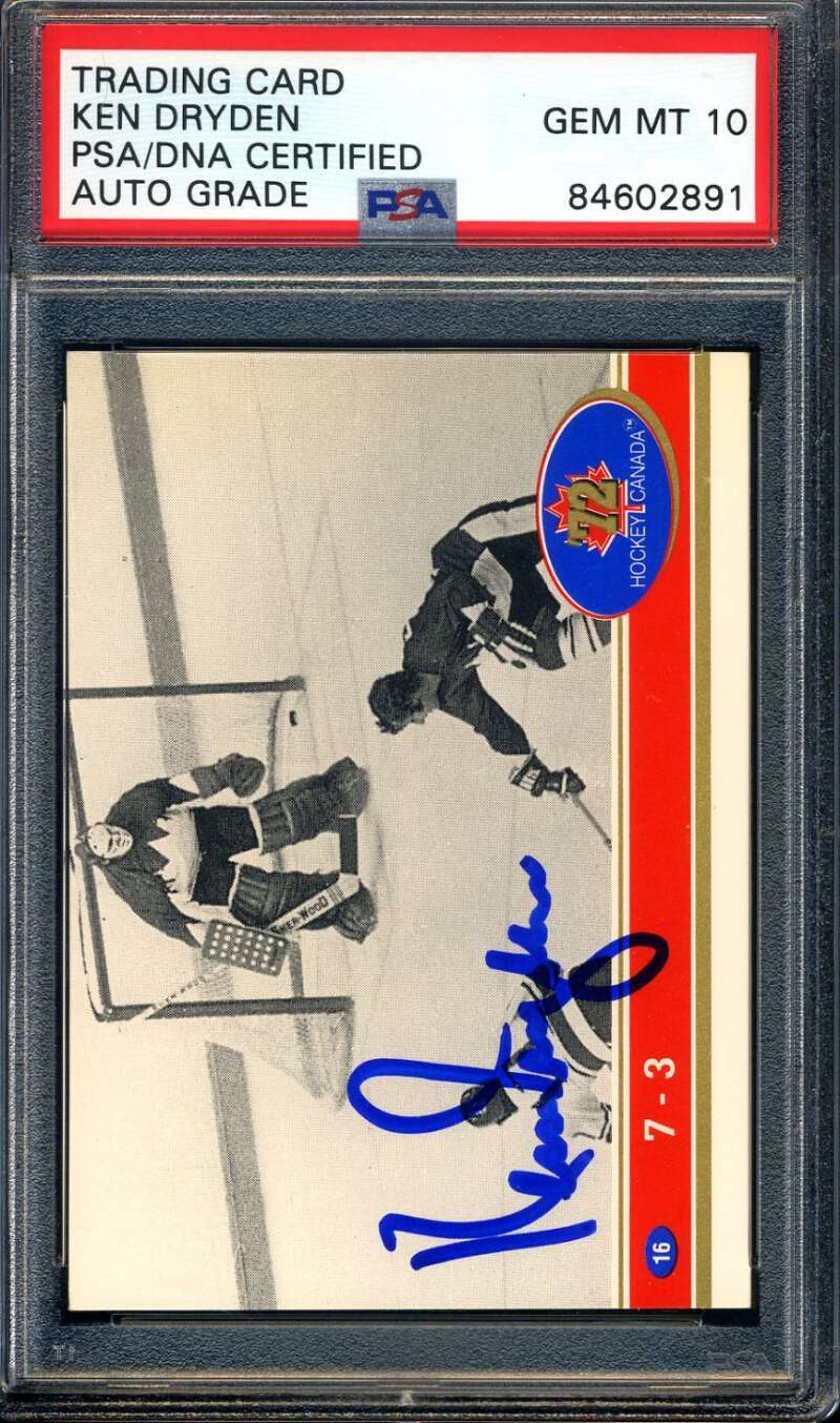 Ken Dryden Gem Mint 10 PSA DNA Signed 1992 Future Trends 72 Canada Cup Autograph