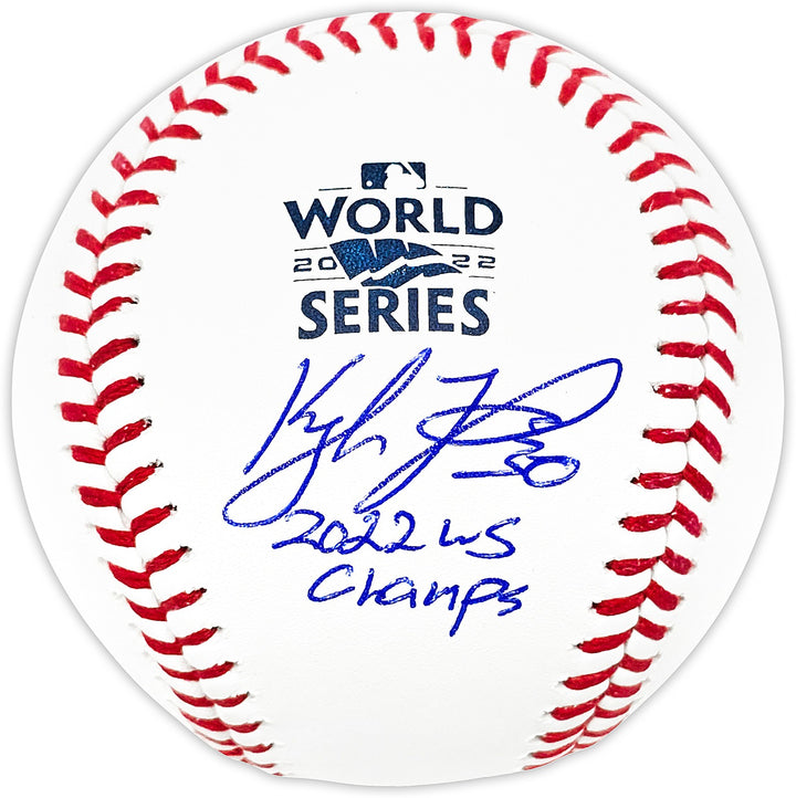 Kyle Tucker Signed 2022 WS Logo MLB Baseball Astros "2022 WS Champs" Beckett Wit