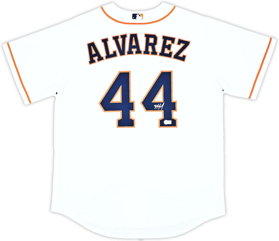 Houston Astros Yordan Alvarez Auto Signed White Nike Jersey Size L Beckett Wit