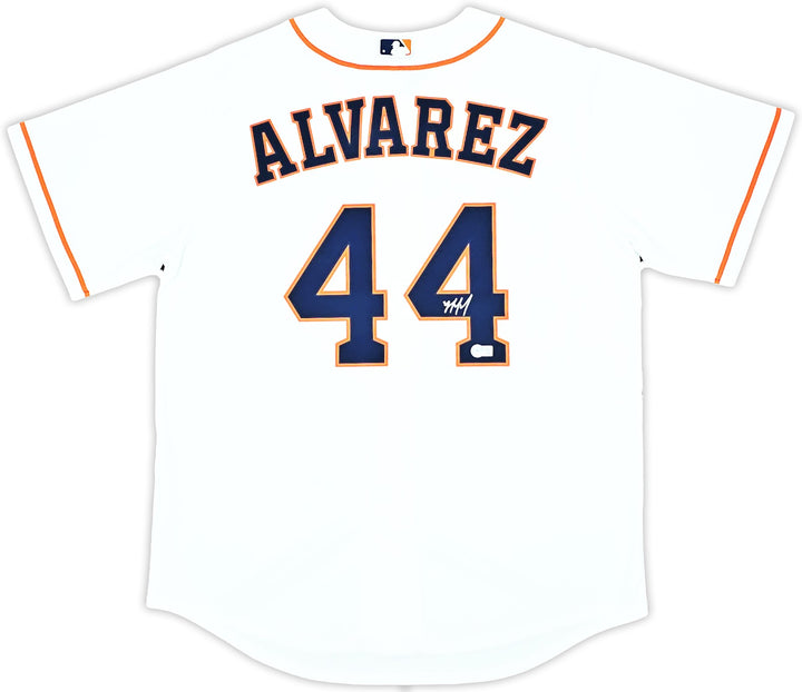 Houston Astros Yordan Alvarez Auto Signed White Nike Jersey Size L Beckett Wit