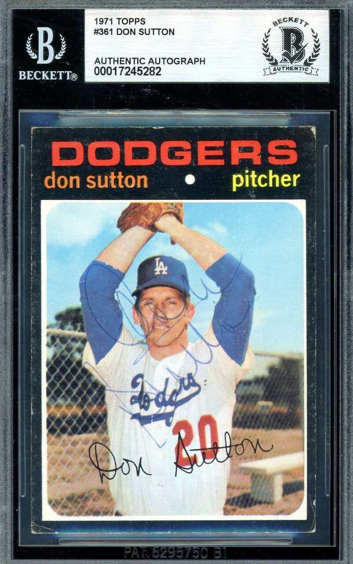 Don Sutton Beckett BAS Vintage Signed 1971 Topps Autograph