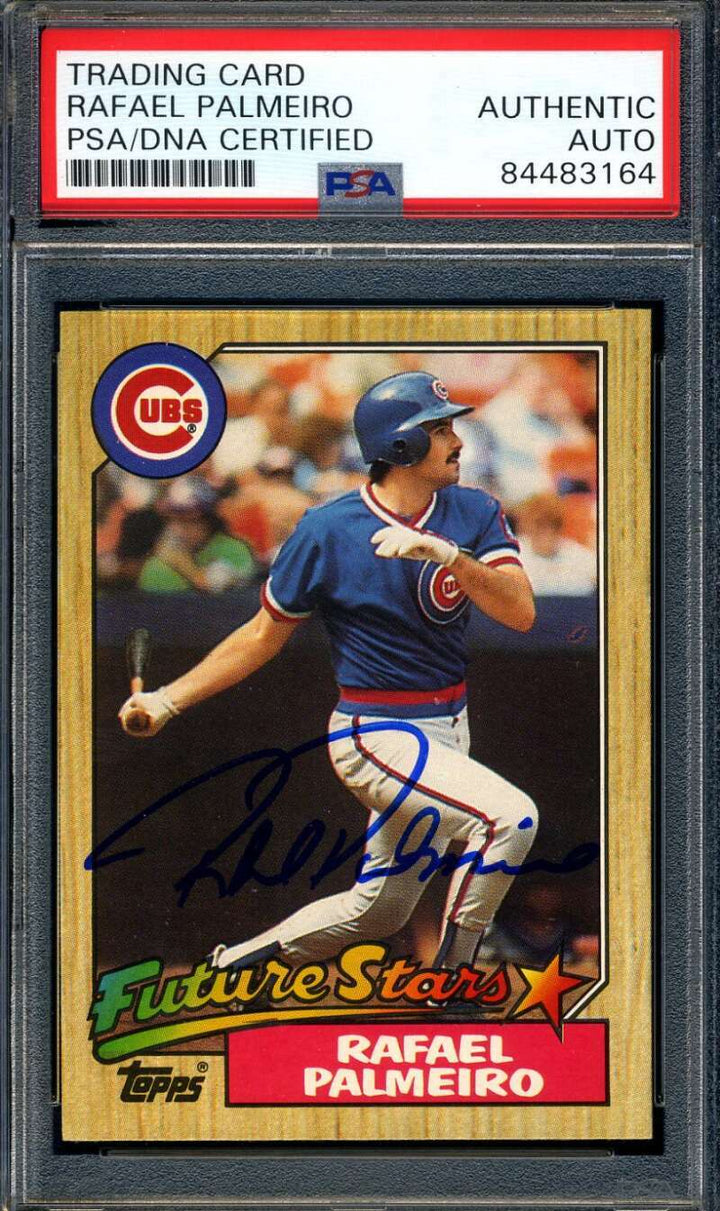 Rafael Palmeiro PSA DNA Coa Signed 1987 Topps Rookie Autograph