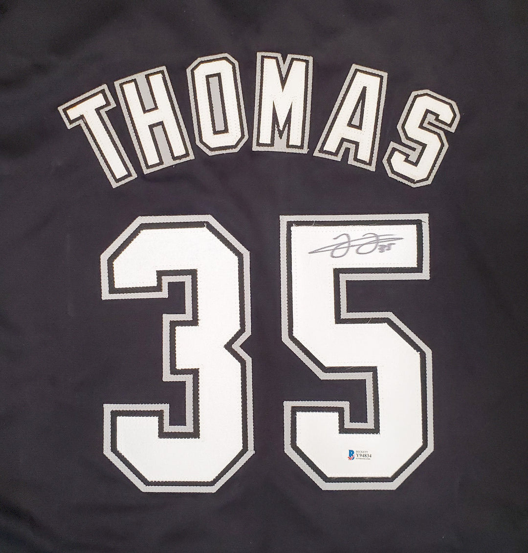 Chicago White Sox Frank Thomas Signed Black Jersey Beckett BAS