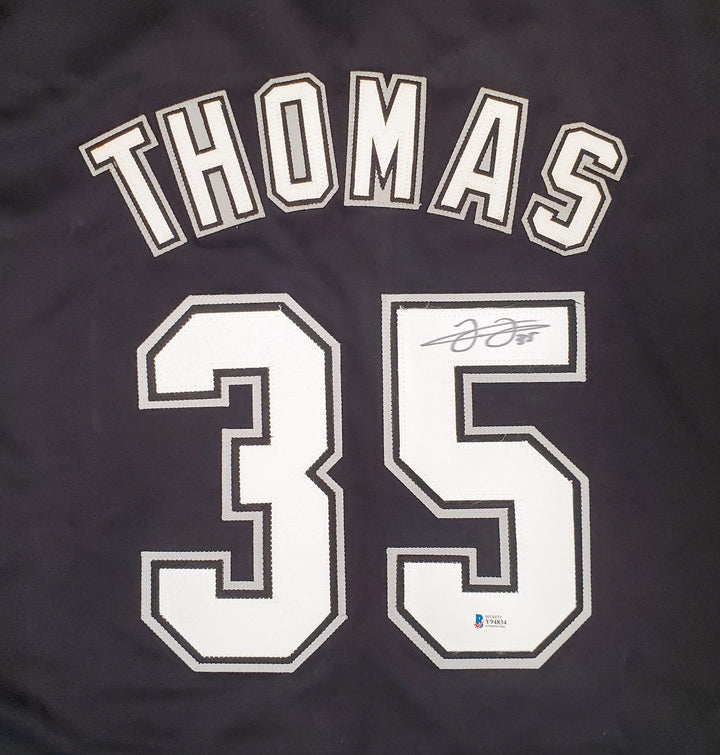 Chicago White Sox Frank Thomas Signed Black Jersey Beckett BAS