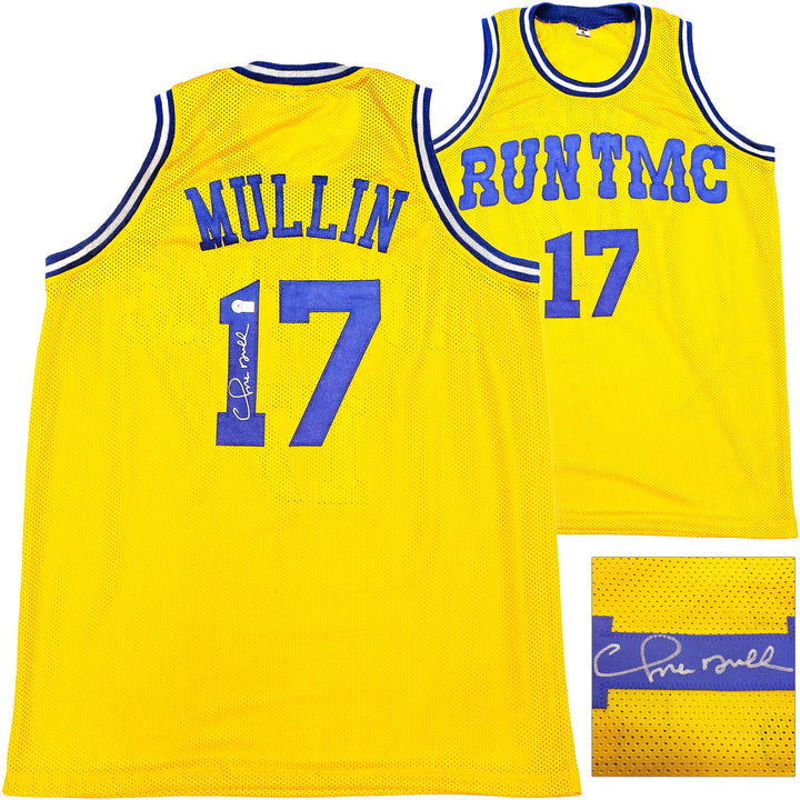 Golden State Warriors Chris Mullin Autographed Signed Yellow Jersey Beckett Wit