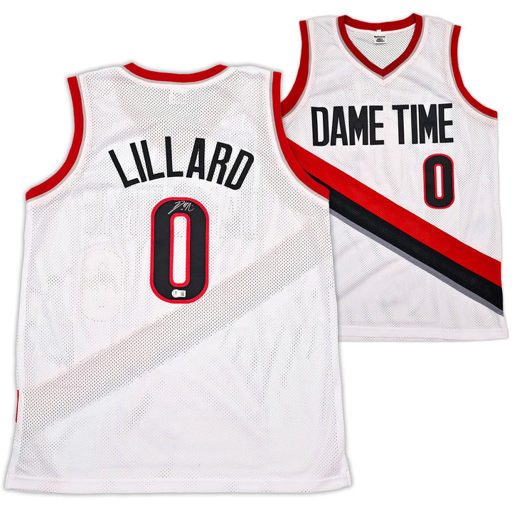 Portland Trail Blazers Damian Lillard Signed White Jersey Beckett