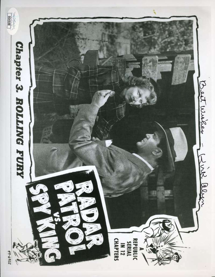 Kirk Alyn JSA Cert Hand Signed 8x10 Radar Patrol Vs Spy King Photo Autograph