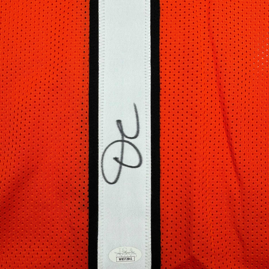 Autographed/Signed Ja'Marr Chase Cincinnati Orange Football Jersey Beckett COA