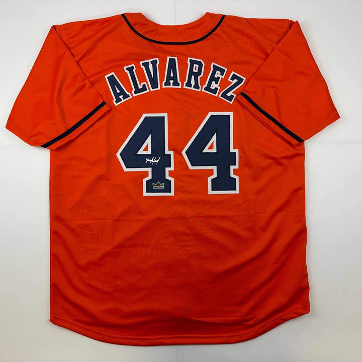 Facsimile Autographed Yordan Alvarez Houston Orange Reprint Auto Jersey Men's XL