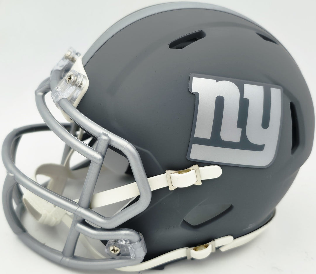 Cam Skattebo Signed Giants Slate Gray Mini Helmet Beckett QR
