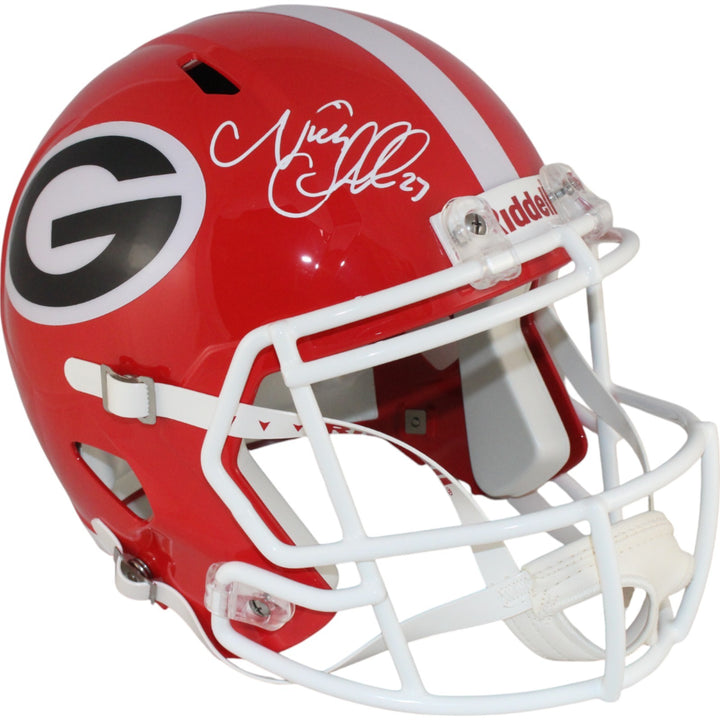 Nick Chubb Autographed/Signed Georgia Bulldogs F/S Helmet Beckett Witness 49799