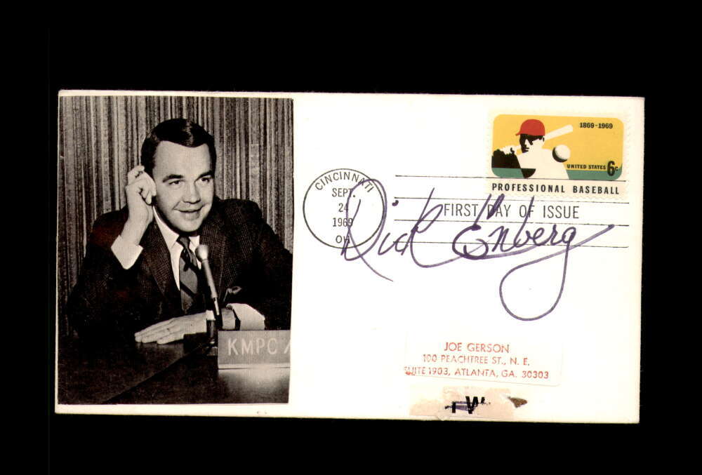 Dick Enberg PSA DNA Signed FDC 1969 First Day Cover Cache Autograph