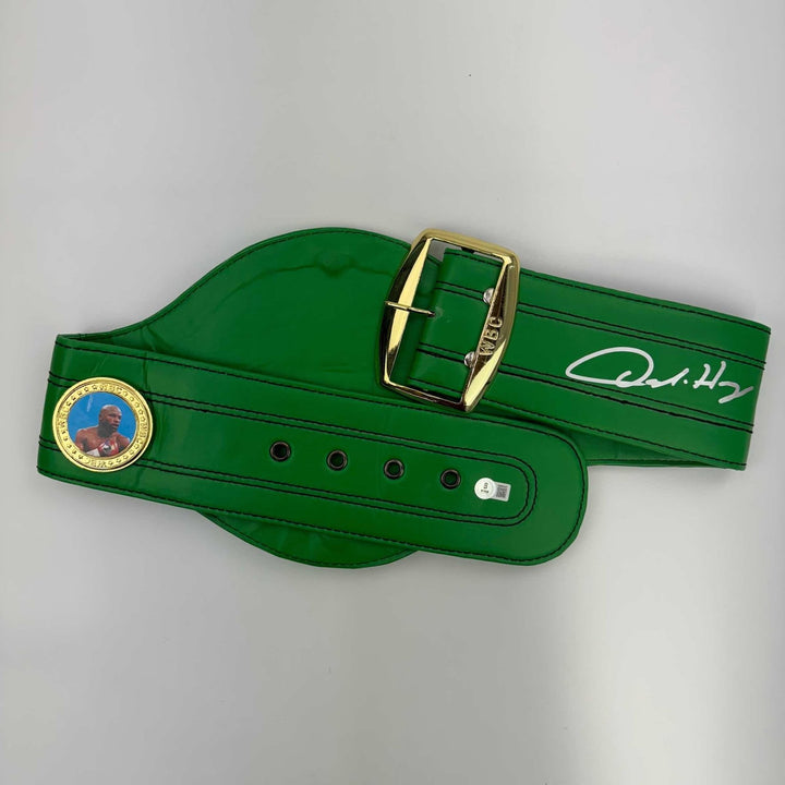 Autographed/Signed Oscar De La Hoya WBC Green Championship Belt BAS COA