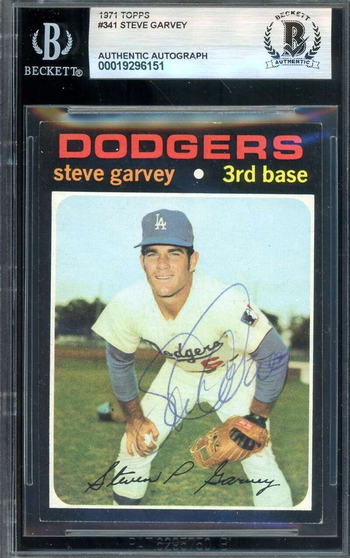 Steve Garvey Beckett BAS Vintage Signed 1971 Topps Rookie Autograph