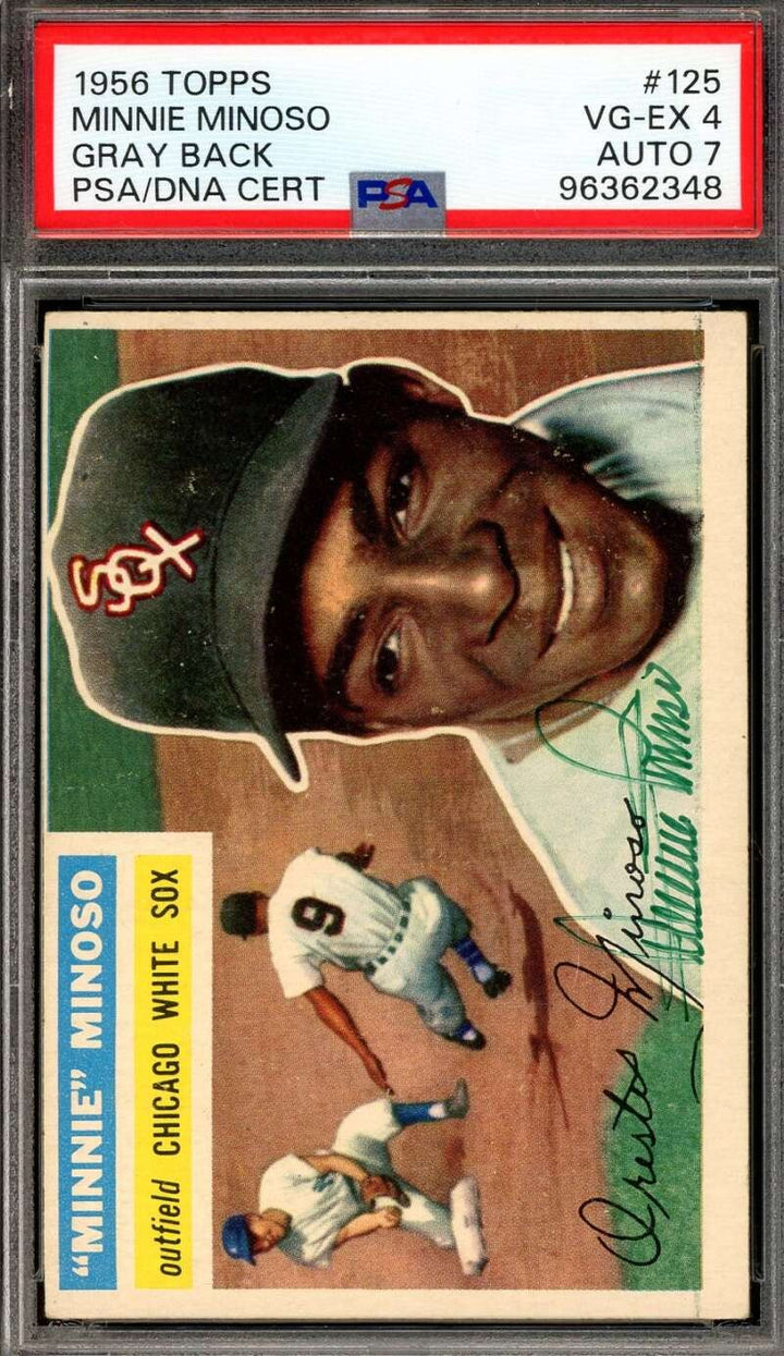 Minnie Minoso PSA DNA Signed 1956 Topps Autograph