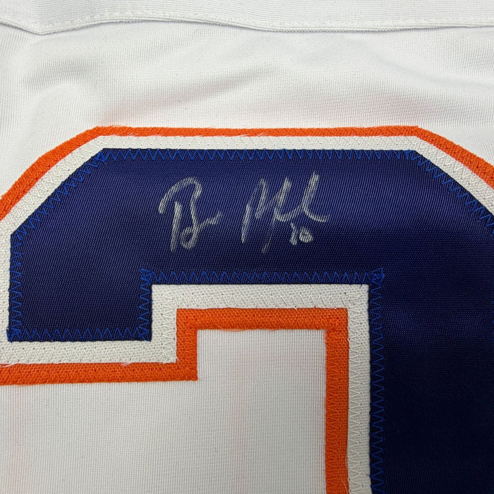 Autographed/Signed Bill Ranford Edmonton White Hockey Jersey Beckett COA