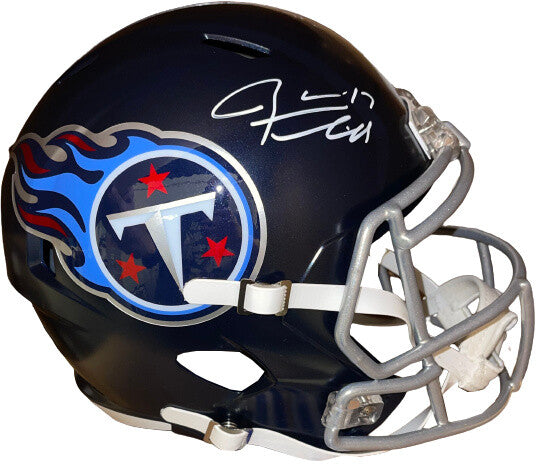 Ryan Tannehill signed Tennessee Titans Navy Speed FS Rep Helmet #17- Beckett/BAS