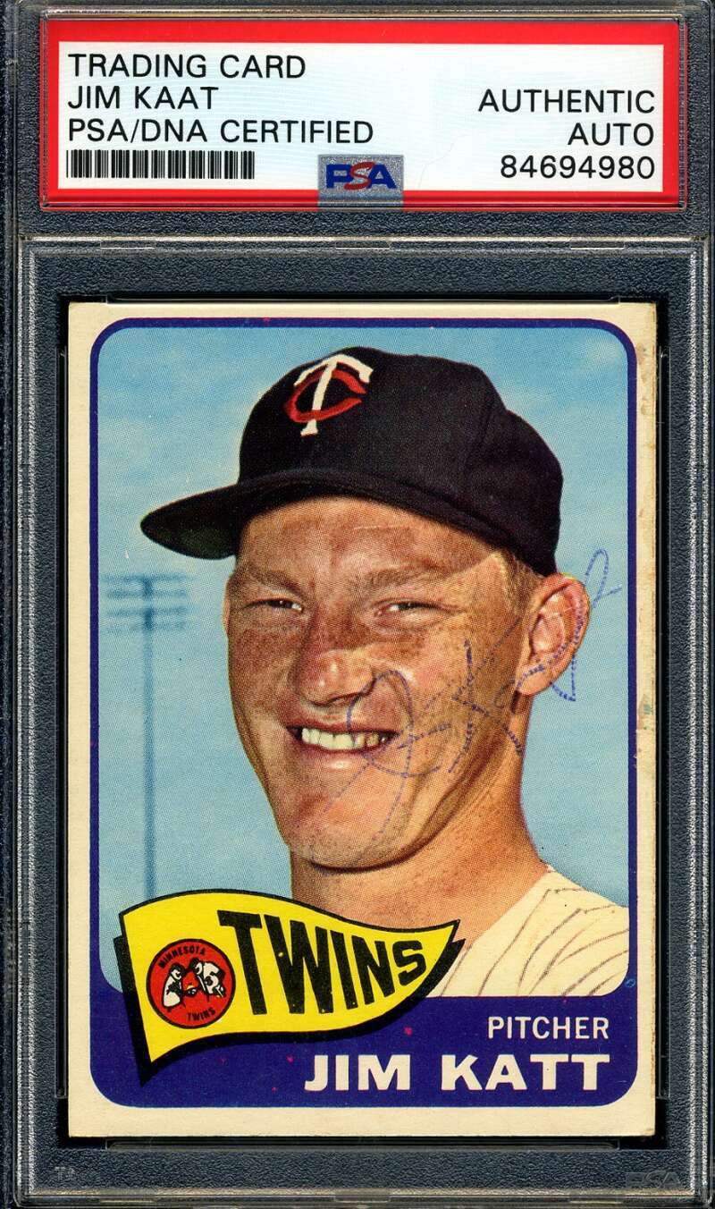 Jim Kaat PSA DNA Vintage Signed 1965 Topps Autograph