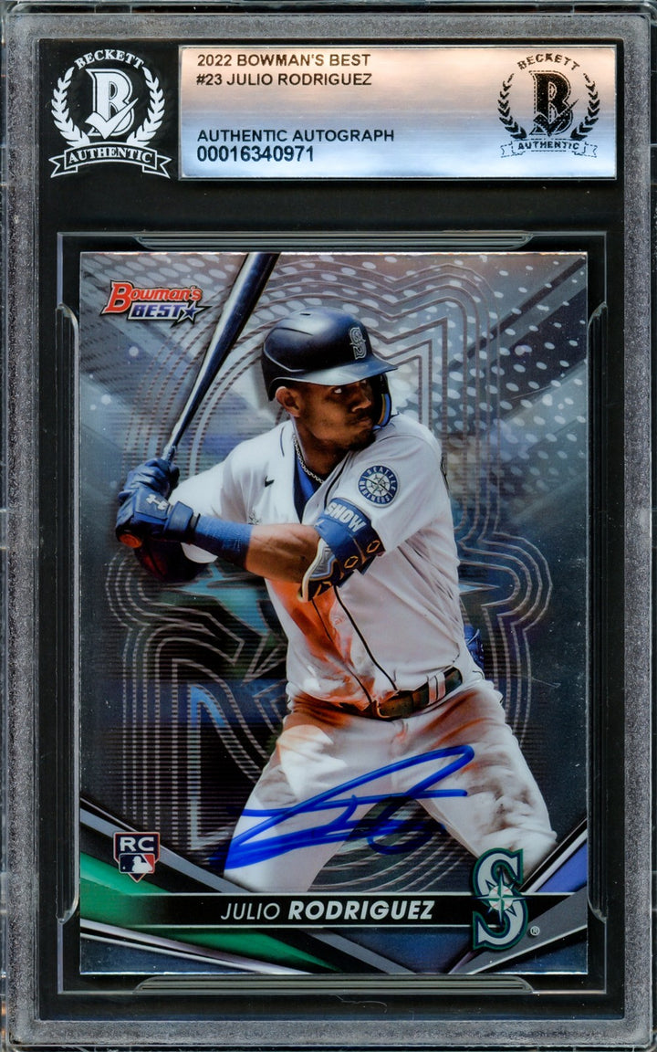 Julio Rodriguez Signed 2022 Bowman's Best RC #23 Seattle Mariners Beckett