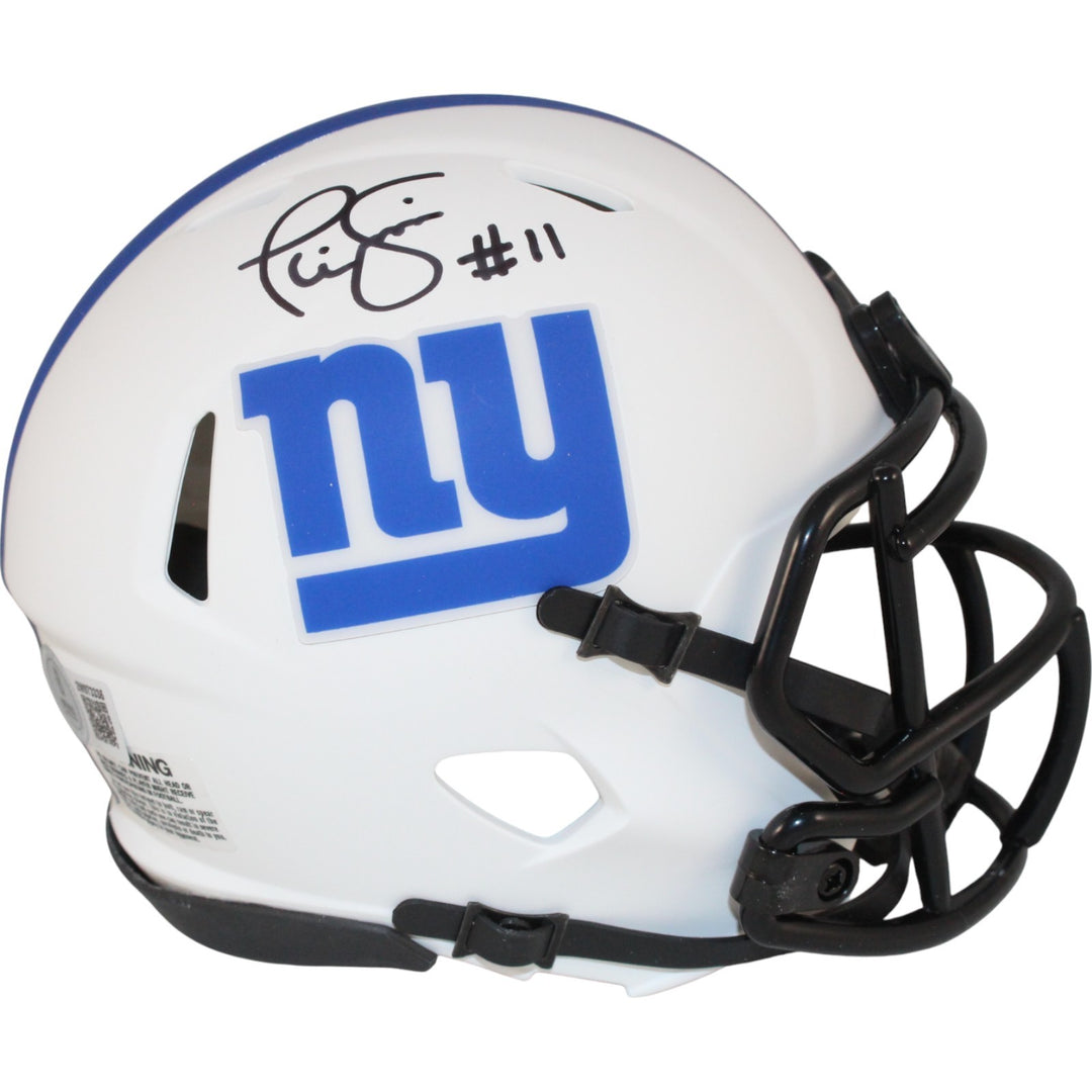 Phil Simms Autographed New York Giants Lunar Mini Helmet Beckett Witness 50808