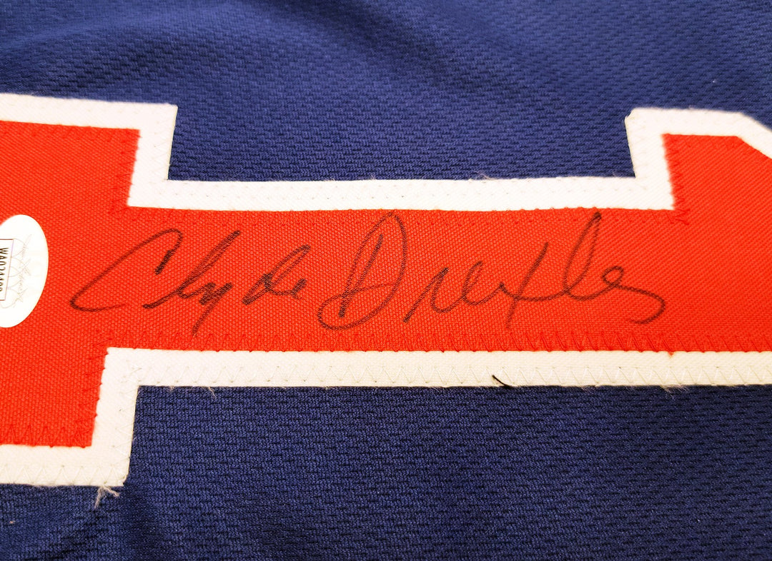 Team USA Clyde Drexler Autographed Signed Blue Jersey The Glide JSA