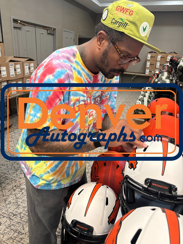 Von Miller Autographed Denver Broncos Authentic Lunar Helmet Beckett WIT 54729