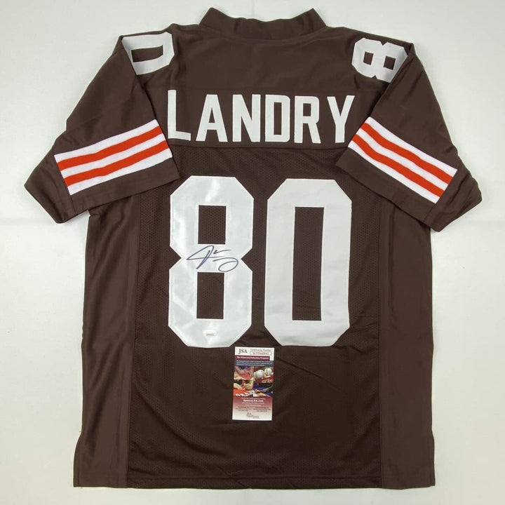Autographed/Signed JARVIS LANDRY Cleveland Brown Football Jersey JSA COA Auto