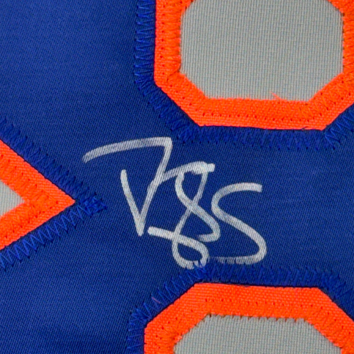 Framed Autographed/Signed Darryl Strawberry 35x39 New York Grey Jersey PSA COA