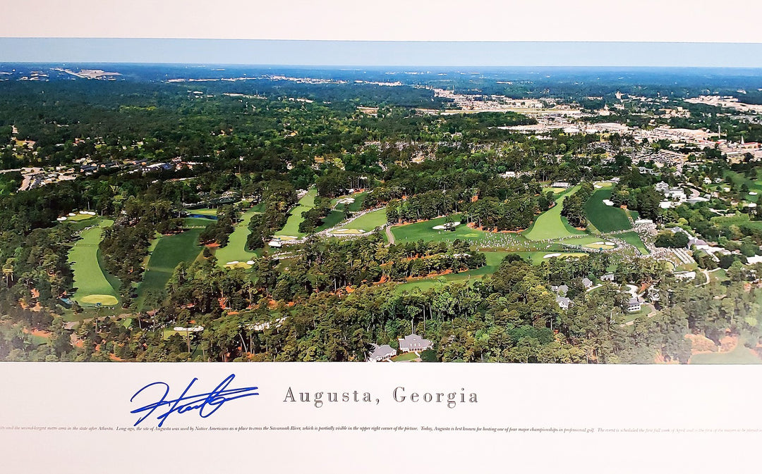Hideki Matsuyama Signed Framed 12x36 Panoramic Photo Augusta 2021 Masters BAS