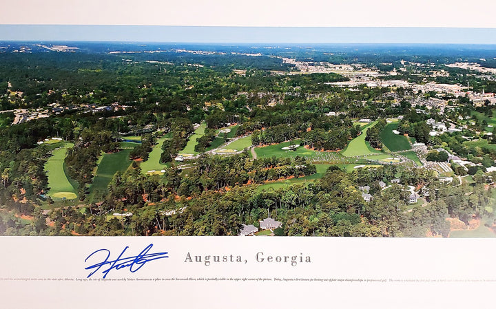 Hideki Matsuyama Signed Framed 12x36 Panoramic Photo Augusta 2021 Masters BAS