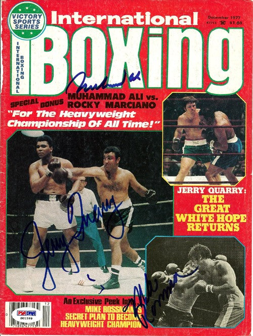 Muhammad Ali, Jerry Quarry, Rossman Auto International Boxing Magazine Cover PSA