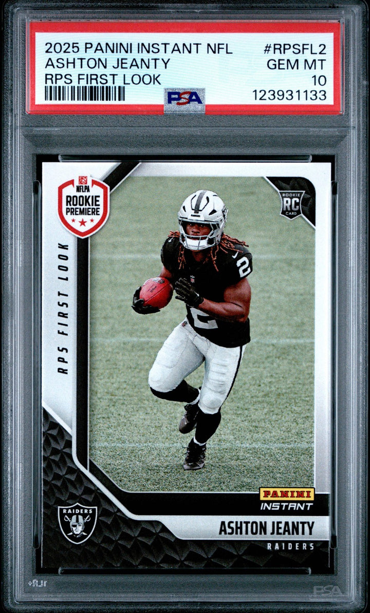 Graded 2025 Panini Ashton Jeanty #RPSFL2 RPS First Look RC Football Card PSA 10