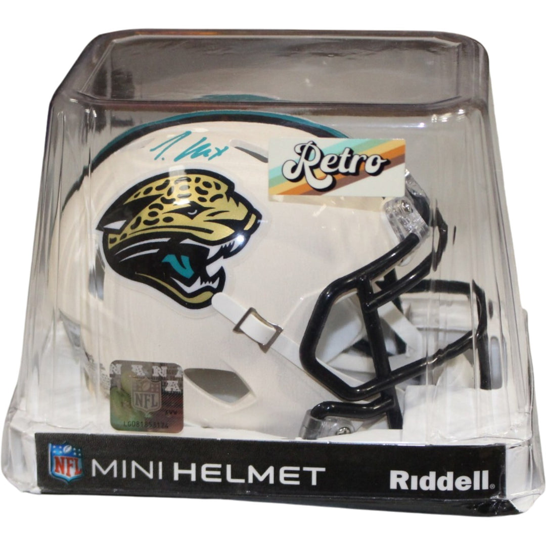 Travis Hunter Autographed Jacksonville Jaguars Retro Mini Helmet Beckett W 57926