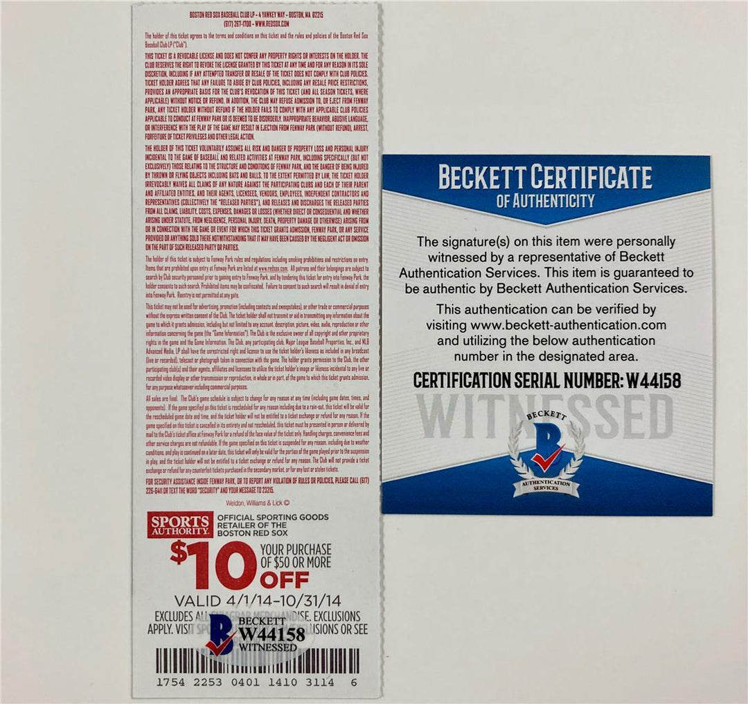 Tommy La Stella signed "MLB Debut" 5/28/2014 & 1st Hit full Game Ticket BAS COA