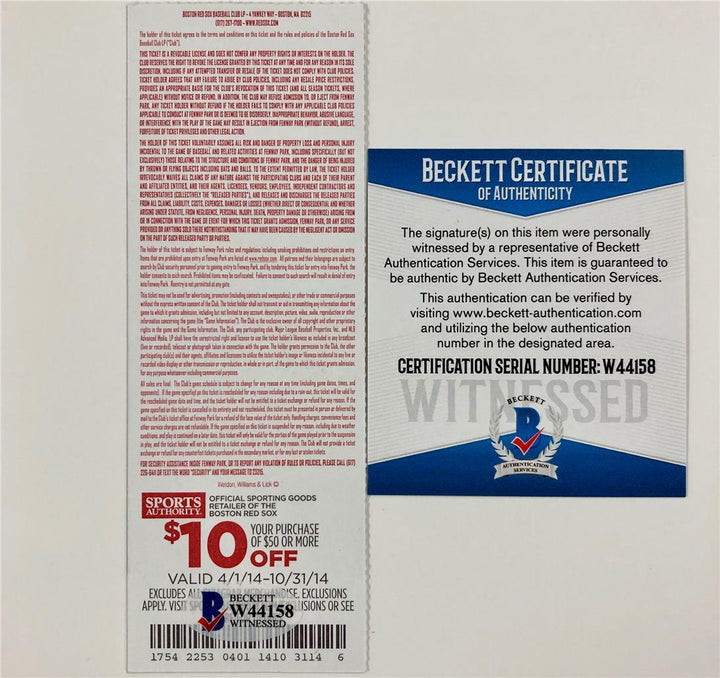 Tommy La Stella signed "MLB Debut" 5/28/2014 & 1st Hit full Game Ticket BAS COA