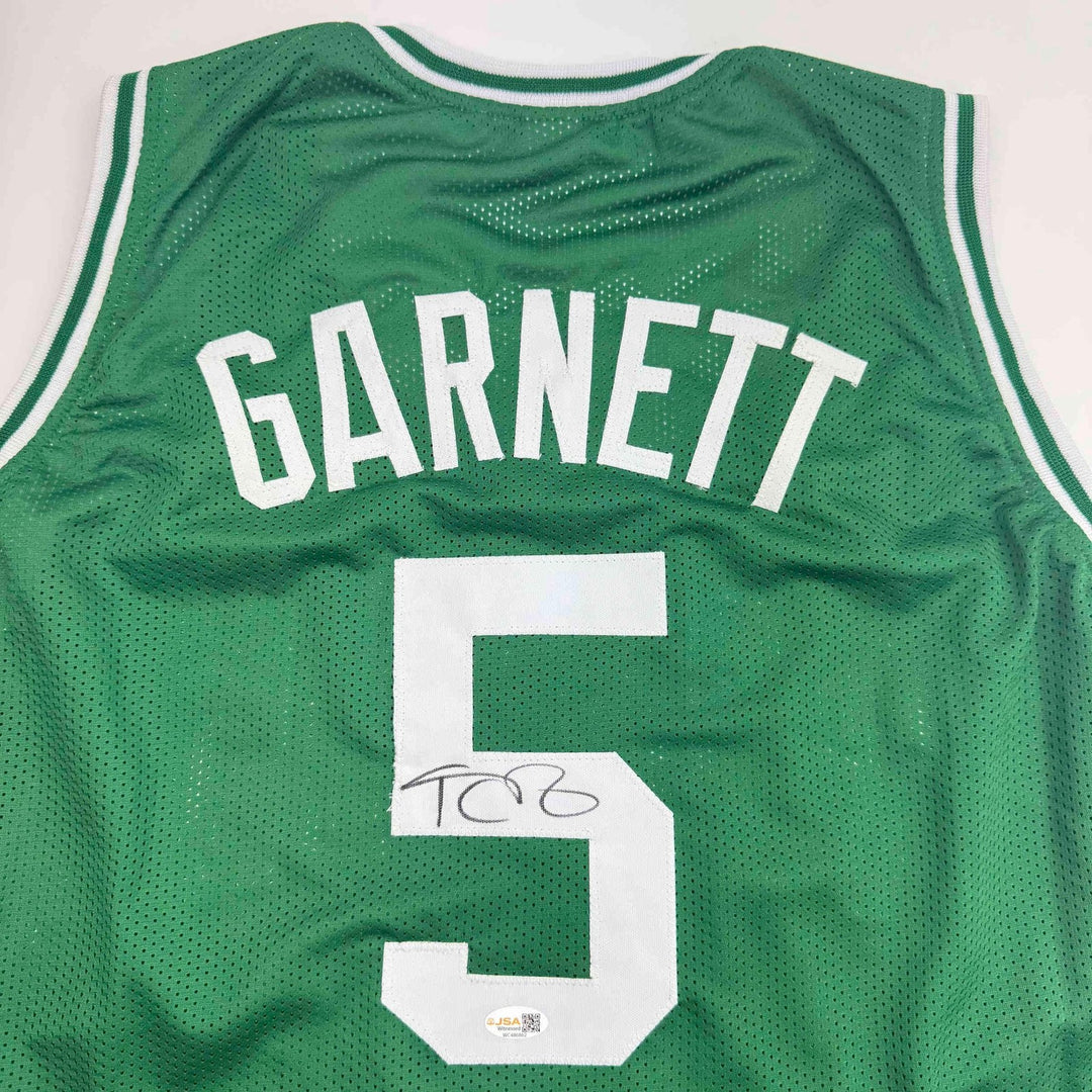 Autographed/Signed Kevin Garnett Boston Green Jersey Beckett BAS COA