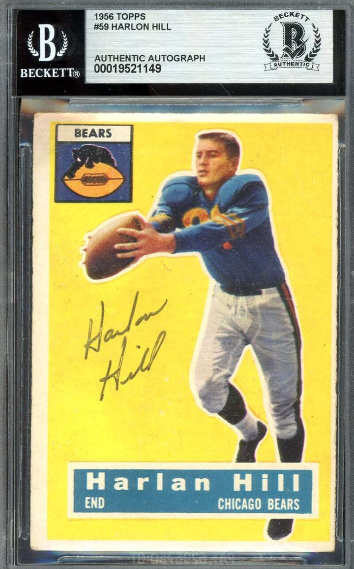 Harlon Hill Beckett BAS Vintage Signed 1956 Topps Rookie Autograph