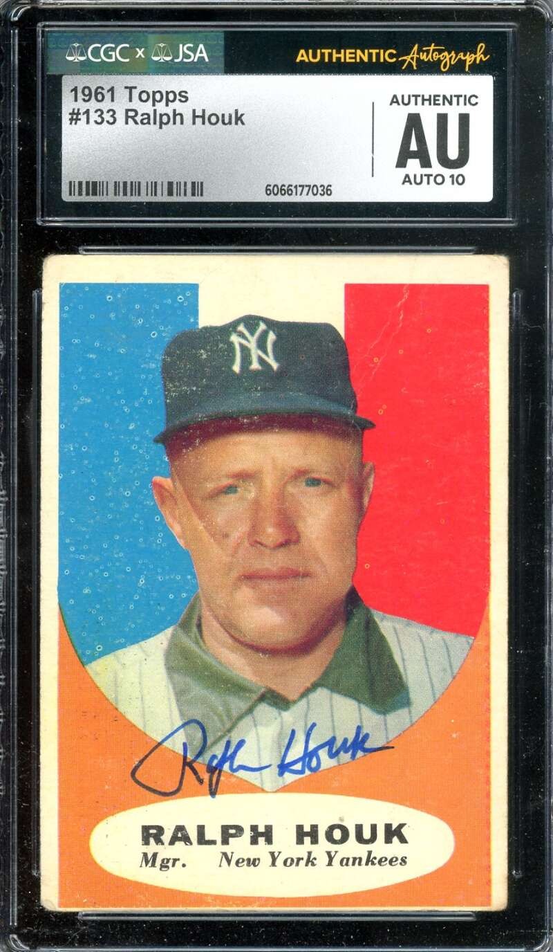 Ralph Houk Gem Mint 10 CGC JSA Coa Signed 1961 Topps Autograph